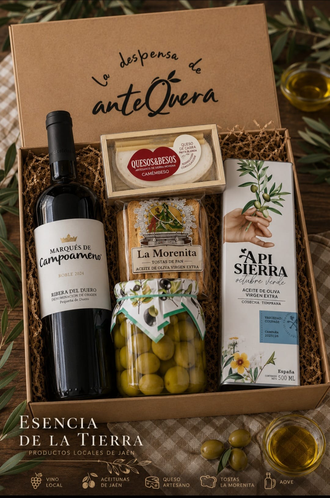 Cesta Gourmet “Esencia de la Tierra” – Sabores Auténticos de Jaén