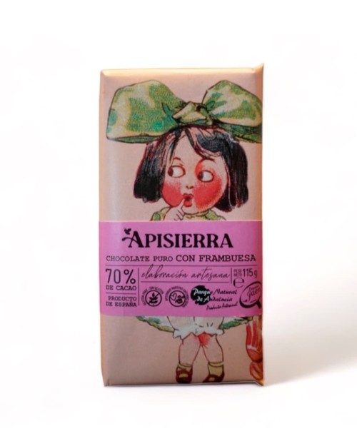 Chocolate Negro con Frambuesa Apisierra | Chocolate Artesanal Gourmet