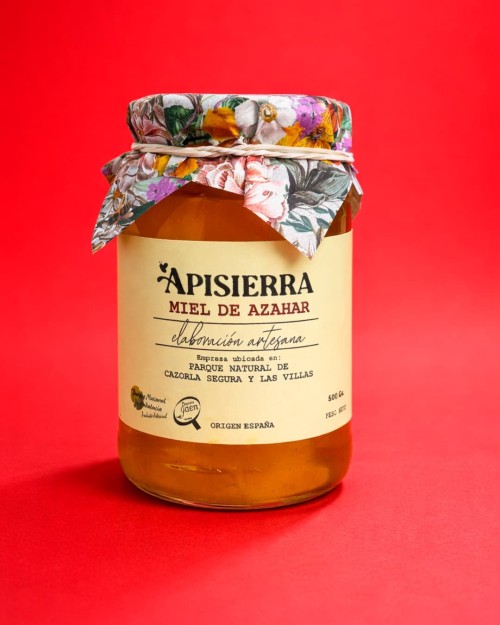 Miel de Azahar Artesanal 500 gr | Miel Pura de Abeja Natural | Apisierra